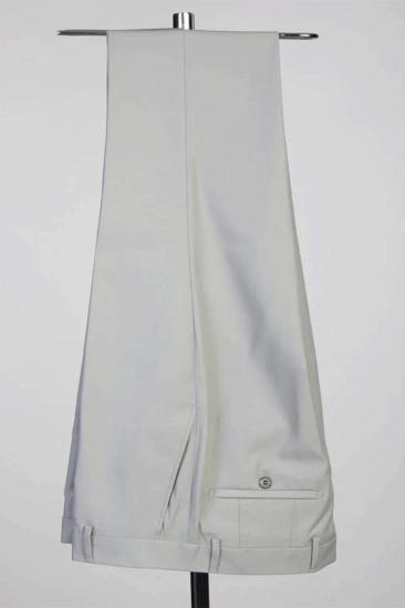 Osmond Light Gray Peaked Lapel Double Breasted Business Suits_3