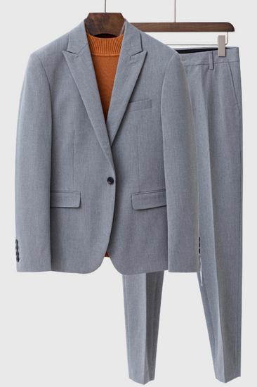 Landyn Grey Custom Fashion Point Collar Loose Men Suit_1