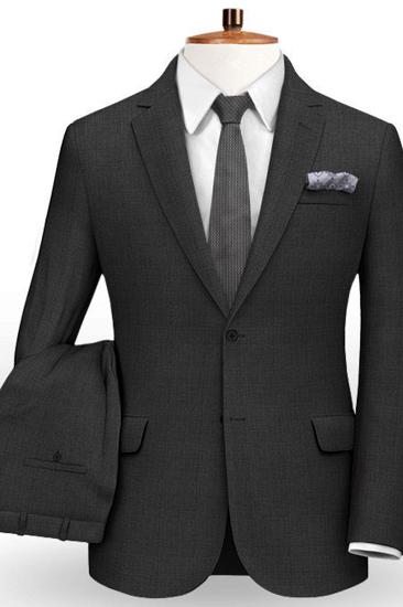 2-Piece Black Men Suit |  Best Man Business Wool Blazer Tuxedo_2