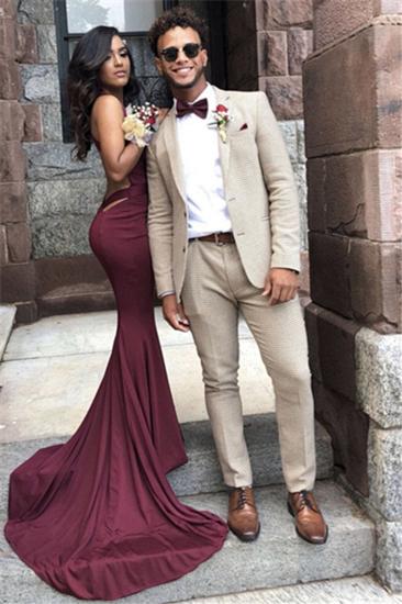 Offwhite Plaid Men Suit For Prom