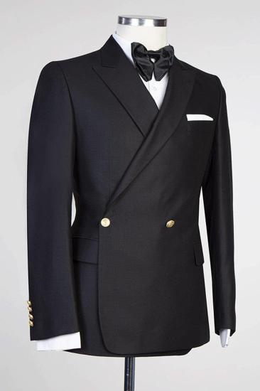 Solomon Fashion Black Point Lapel New Men Prom Suit_3