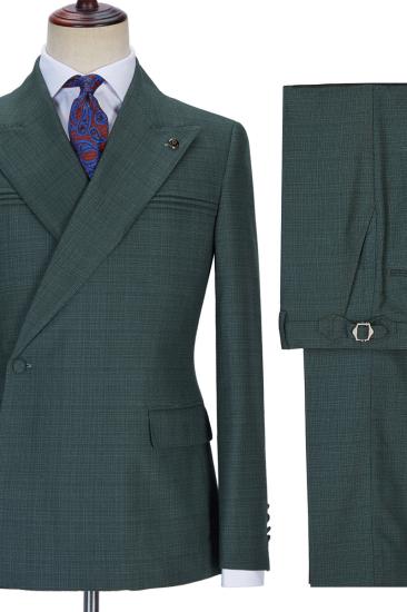 New Arrival Skinny Pointed Lapel Ruffled Men Suit Suitable For Prom_3