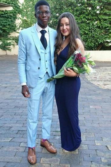 Blue Slim Fit Men Suit | Three Piece Prom Costume Custom Suit_2