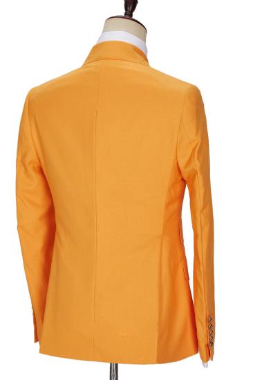 Benjamin New Orange Double Breasted Point Lapel Men Suit_3