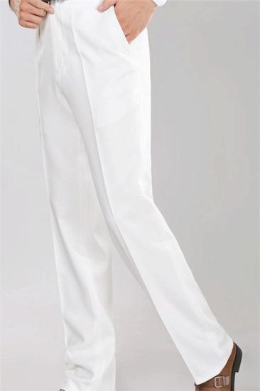 White Shawl Lapel Jacquard Groom Suit |  Elegant Slim Fit Tuxedo For Weddings 2 Pcs_2