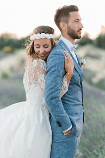 Ocean Blue Linen Summer Beach Groom Wedding Suit | Casual Men Blazer Tuxedo_2