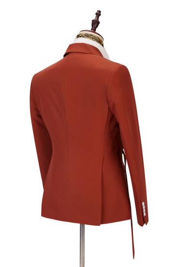Pointed Lapel Slim Orange Men Casual Suit_2