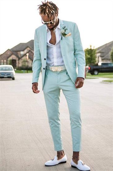 Mint Green Slim Fit Men Suit Groomsmen Suit | Two-Piece Notched Lapel Prom Suit_1