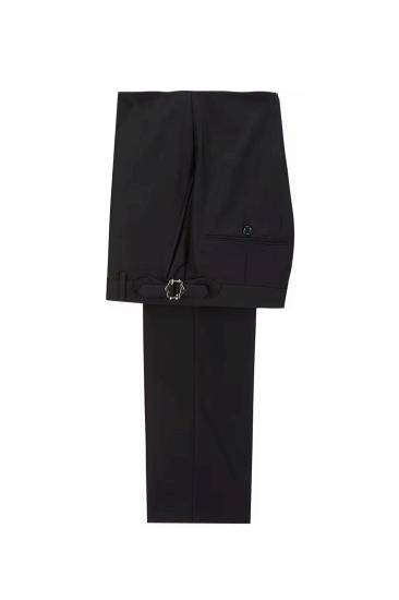Oscar Black Sequins Peaked Lapel Double Breasted Prom Suits_3