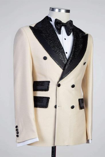 Kristopher Fashion Point Lapel Double Breasted Tailored Men Suit_2