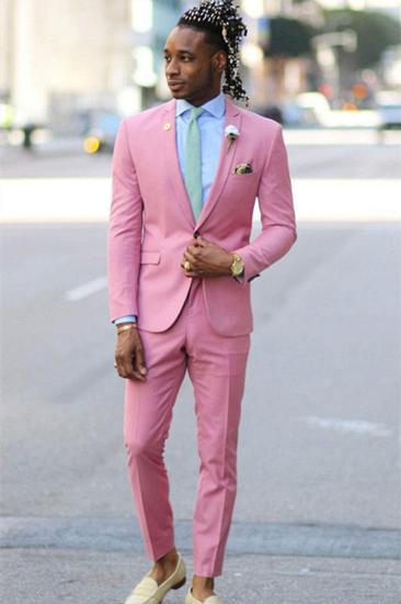 San Diego Fashion Pink Two Piece Men Notch Lapel Prom Costume_1