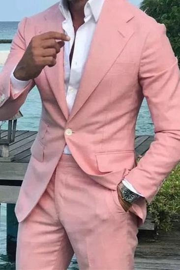 Notch Lapel Prom Evening Suit | Linen Wedding Party Groomsmen Suit_2