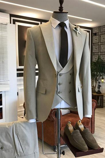 Howar Stylish Light Brown 3-Pack Double Breasted Vest Formal Men_2